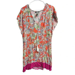 Ralph Lauren Multi-color Paisley Flutter Sleeve Swim Cover-Up Dress Medium